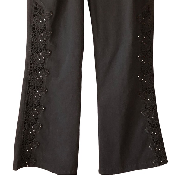 VARIATIONS Y2K high waisted Black Women’s XL Jeans Cutout Leg Detail Rhin… - Picture 7 of 13